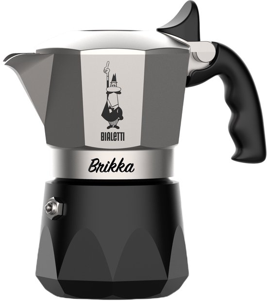 Bialetti Brikka Evolution Percolator 2 Kops Zwart Aluminium